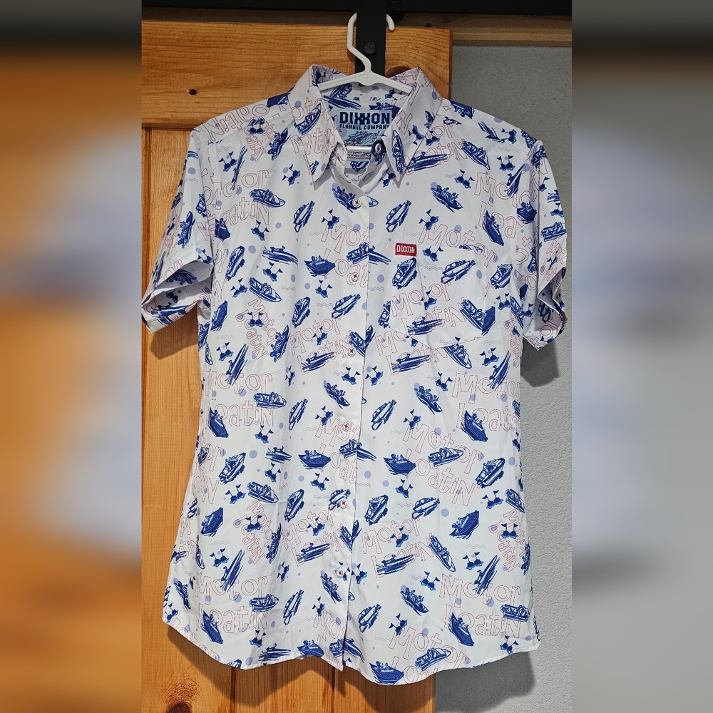 Dixxon Blue and White Men's Shirt
